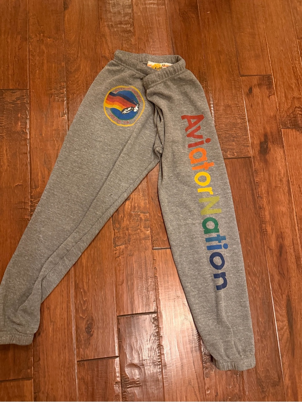 Aviator Nation Women’s Grat Logo Sweatpants - Rainbow Lettering XS